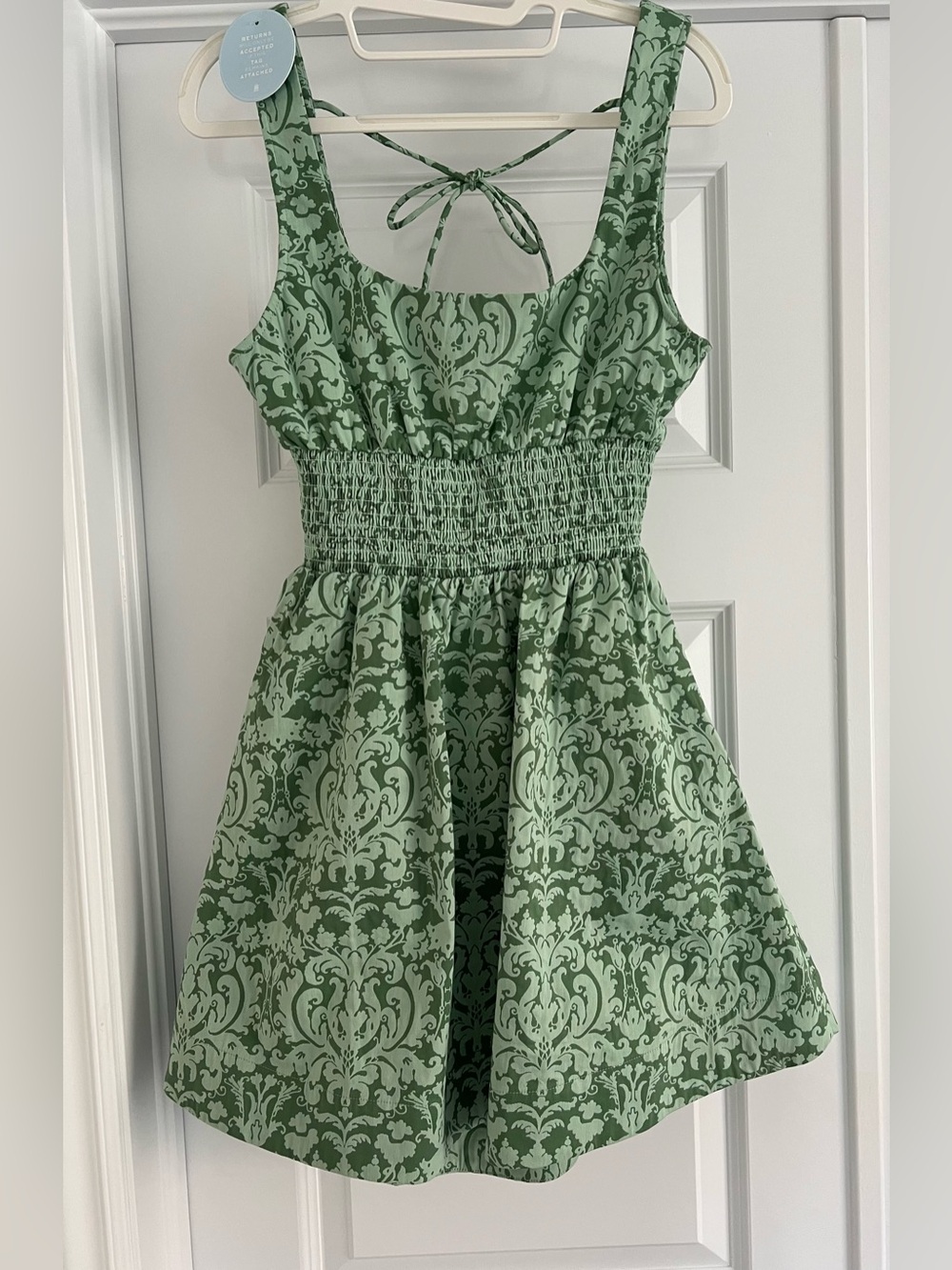 HILL HOUSE The Cher Dress Green Jacquard Size Small – NWT